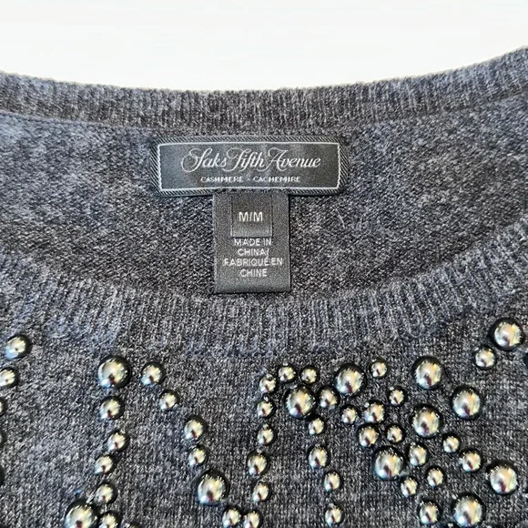 Saks Fifth Avenue Cashm Sweater Size M - Picture 5 of 6